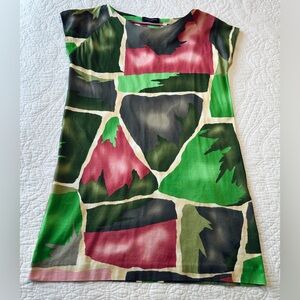 Piazza Sempione Abstract Watercolor IT 48 Dress Short Sleeve Pullover Stretch